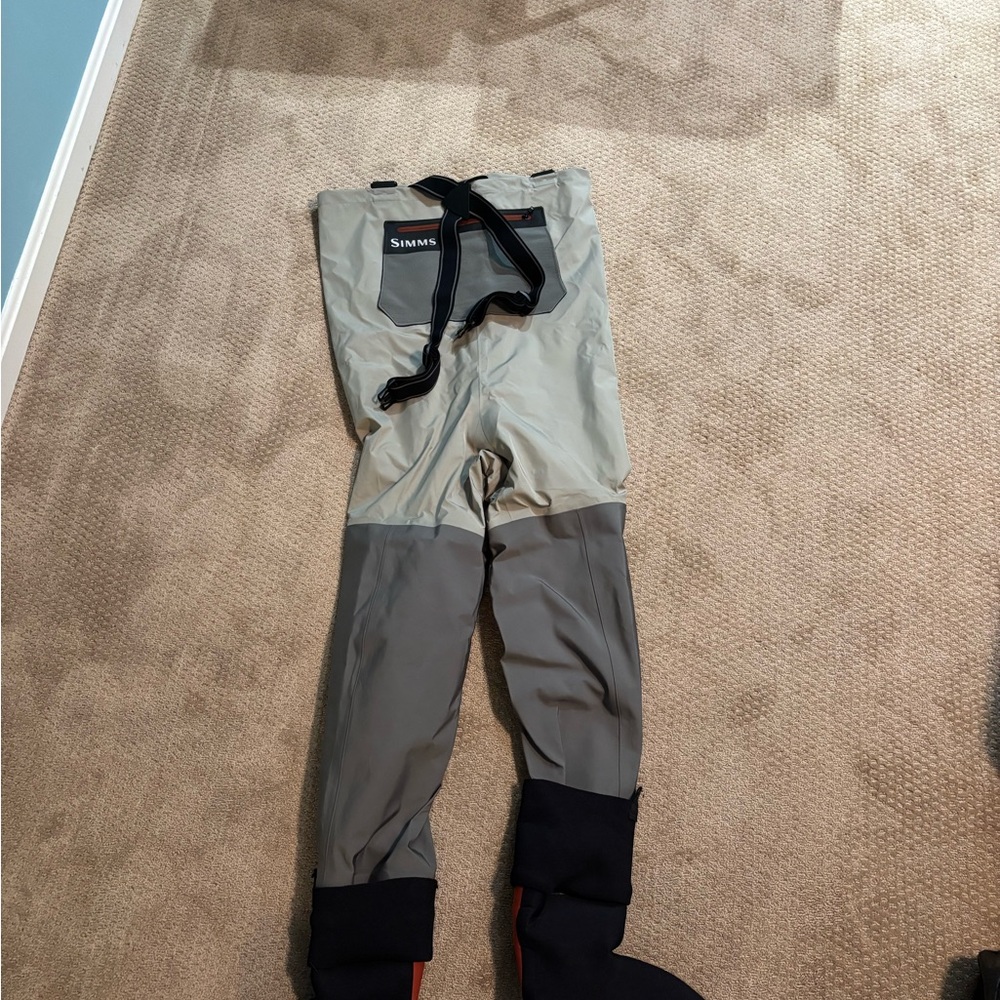 Simms Outdoor Waders in Tan and Black